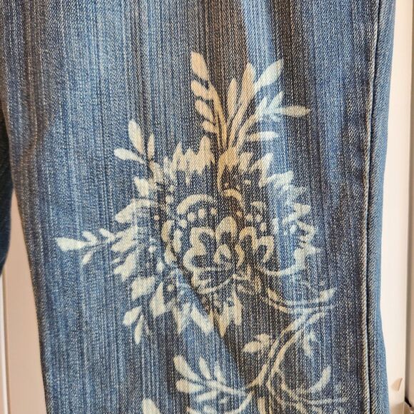 Lauren Jeans Co by Ralph Lauren Floral Painted Bleach Jeans Women's 14P NWT - Picture 5 of 8